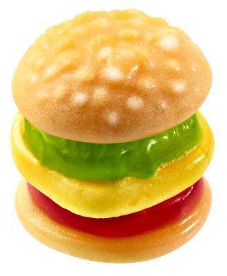 efrutti Mini Burger Gummy Candy, 2 LB – 101 Count Bulk Bag