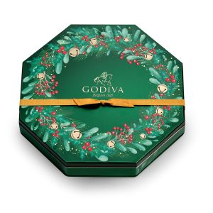 Godiva Chocolatier Holiday 2023 Truffle Tin - 50 Piece Individually Wrapped Assorted Gourmet Chocolate Candy - 1 Giftable Tin - Unique Christmas Gift for Chocolate Lovers