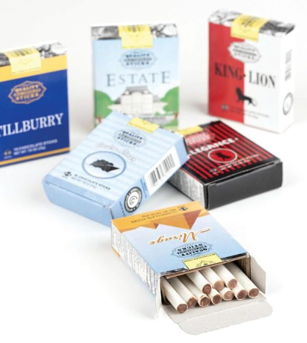Chocolate Cigarettes Pack - 4 Assorted Packs - 10 Milk Chocolate Sticks Each