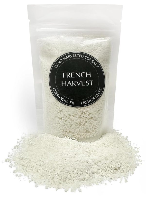 French Harvest Celtic Salt French Grey Sel Gris Sea Salt (14oz - Fine Grain) Over 82 Minerals Grey Salt Premium Mineral Sea Salt in Re-Sealable Refill Bag - Kosher and Non-GMO