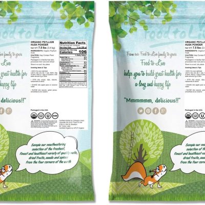 Organic Psyllium Husk Powder, 15 Pounds – Non-GMO, Kosher, Ultra Fine, Unsweetened, Unflavored, Rich in Fiber, Natural Food Thickener, Great for Baking, Raw, Bulk, Vegan, Keto Friendly