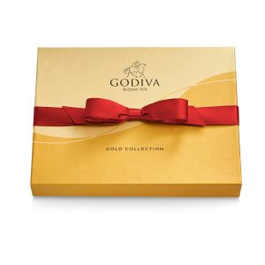 Godiva Chocolatier Valentine’s Day Chocolate Gift Box with Red Ribbon - 18 pc Assorted Milk, White and Dark Chocolates - Elegant Candy Box Treat for Women or Men