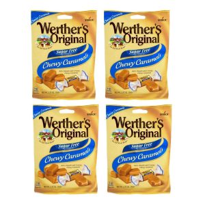 Werthers Sugar Free Chewy Caramels (Pack of 4)