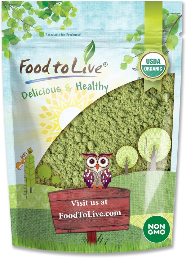 Organic Kale Powder, 1 Pound — Non-GMO, Made from Raw Dried Whole Leaves, Vegan, Kosher, Bulk, Great for Baking, Juices, Smoothies, Shakes, Теа, and Instant Breakfast Drinks