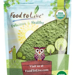 Food to Live Organic Wheatgrass Powder, 1 Pound — Non-GMO, Whole-Leaf, Raw, Non-Irradiated, Pure, Vegan Superfood, Bulk, Great for Juice, Rich in Fiber, Chlorophyll, Fatty Acids and Minerals