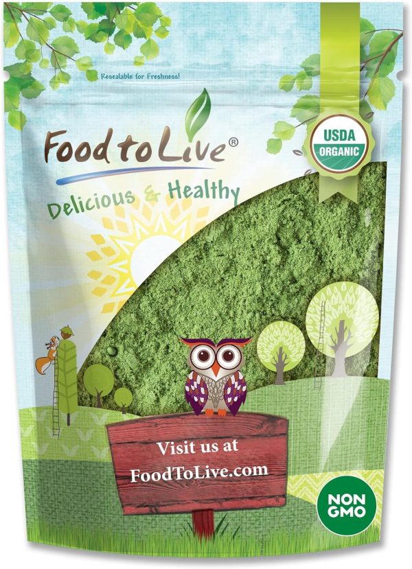 Organic SuperGreens Powder Blend, 1 Pound – Mixed Kale, Moringa, Spirulina, Wheatgrass Powders. Non-GMO, Pure, Vegan, Bulk. Rich in Antioxidants, Chlorophyll. Great for Juices, Smoothies, Baking