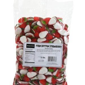 Kervan Candy Foam Bottom Strawberry Bulk Gummy Candy - 5 Pound Bag - Fruity & Sweet Gift Snacks for Kids - Party Size
