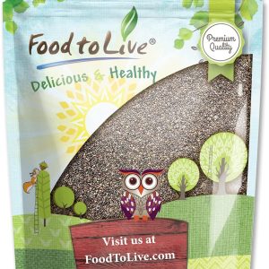 Black Chia Seeds, 1 Pound – Whole, Sproutable, Vegan, Kosher, Keto, Sirtfood, Bulk. Rich in Essential Fatty Acids, Fiber, Protein. Great for Chia Pudding, Smoothie, Oatmeal
