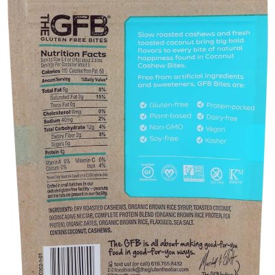The GFB Gluten Free, Non GMO High Protein Bites, Coconut Cashew Crunch, 4 Ounce