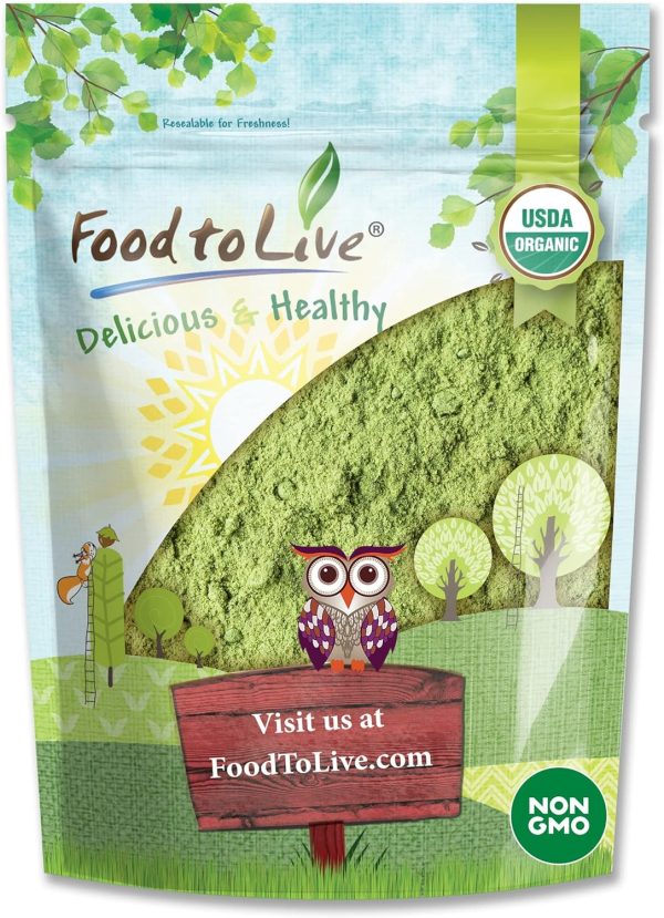 Organic SuperGrass Powder Blend, 1 Pound – Mixed Alfalfa, Barley Grass, and Wheatgrass Powders. Non-GMO, Pure Superfood, Vegan, Kosher, Bulk. Mixes Well. Perfect for Smoothies, and Shakes