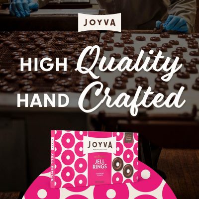 Joyva Jell Rings – The Original Gourmet Chocolate Confection with a Sweet Jelly Filling – Kosher Parve, Vegan, Non-Dairy, No Gluten Treats – Made in Brooklyn – 5-lb. Bulk Box, Approximately 165 Pieces