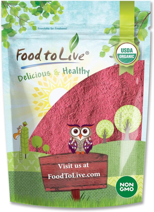 Organic Raspberry Powder, 4 Ounces - Non-GMO, Raw, Vegan Superfood, Bulk, Rich in Essential Amino Acids, Fatty Acids, and Minerals, Great for Juices, Drinks, and Smoothies, Contains Maltodextrin