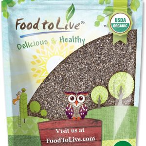 Organic Black Chia Seeds, 2.5 Pounds – Non-GMO, Whole, Sproutable, Vegan, Kosher, Keto, Sirtfood, Bulk. Rich in Essential Fatty Acids, Fiber, Protein. Great For Chia Pudding, Smoothie, Oatmeal