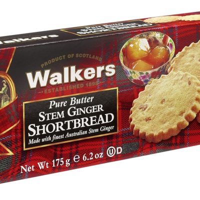 Walker’s Shortbread Stem Ginger Cookies, Pure Butter Shortbread Cookies, 6.2 Oz Box (Pack of 4)