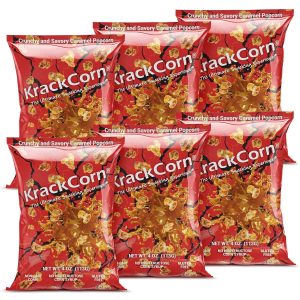 KrackCorn Caramel Popcorn. Award Winning Small Batch Caramel Corn Popcorn Unlike Anything You Have Tried Before! Caramel Flavored Popcorn for Movie Night or Game Night. Tasty Sweet and Salty Popcorn. Non GMO. Gluten Free Snacks. 4oz (Pack of 6)