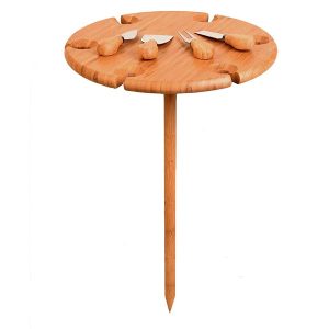 Bamboo Outdoor Wine Table